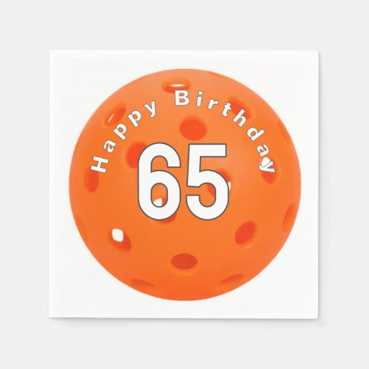 65. Geburtstag Orange Pickleball Serviette (Vorderseite)