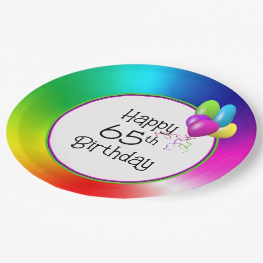 65. Geburtstag Pappteller (Schrägansicht)