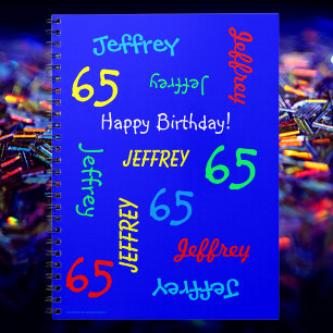 65. Geburtstag Party Blue Gast Book, Name Spiral Notizblock