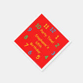 65. Geburtstag, Party, Name, Rotes Papier Serviette (Ecke)