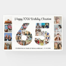 65. Geburtstag Party Nummer 65 FotoCollage Banner