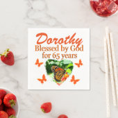 65. GEBURTSTAG PERSONALISIERTE BUTTERFLY NAPKINS SERVIETTE (Beispiel)