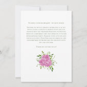 65. Geburtstag Pink Hydrangeas Card Anfrage Einladung (Rückseite)