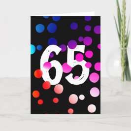 65. Geburtstag Rainbow Dots auf Black Karte