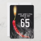 65. Geburtstag Red Hot Pepper Candle Einladung (Vorderseite)