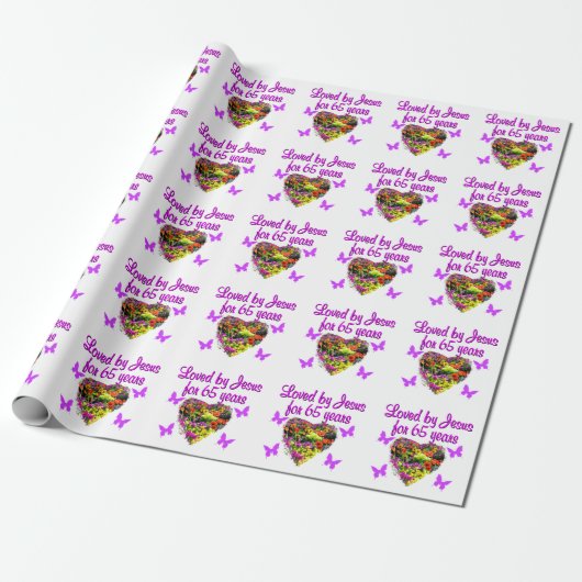 65. GEBURTSTAG RELIGIOUS GESCHENKPAPIER (Ungerollt)
