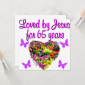 65. GEBURTSTAG RELIGIOUS KARTE (Vorderseite/Rückseite Beispiel)