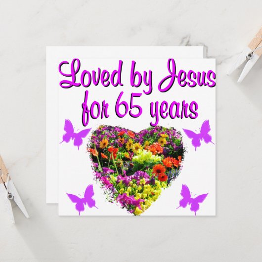 65. GEBURTSTAG RELIGIOUS KARTE (Vorderseite/Rückseite Beispiel)