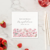 65. Geburtstag Rosa Nelke Januar Geburtsblume Serviette (Beispiel)
