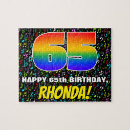 65. Geburtstag — Spaß, farbenfrohe Musiksymbole &  Puzzle