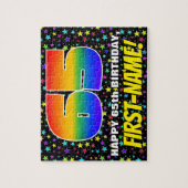 65. Geburtstag — Spaß, farbenfrohe Sternenweltenmu Puzzle (Vertikal)