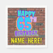 65. Geburtstag ~ Spaß, Urban Graffiti Inspiriert L Serviette (Vorderseite)
