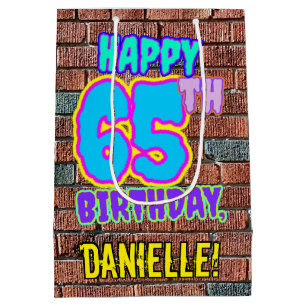 65. Geburtstag: Spaß, Urban Graffiti Inspiriert Lo Mittlere Geschenktüte