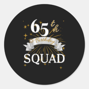 65. Geburtstag Squad Familie Party Style Crew Matc Runder Aufkleber