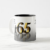 65. Geburtstag Tasse 3D-Text Mann mit 65 (Vorderseite Links)