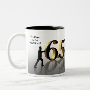 65. Geburtstag Tasse 3D-Text Mann mit 65