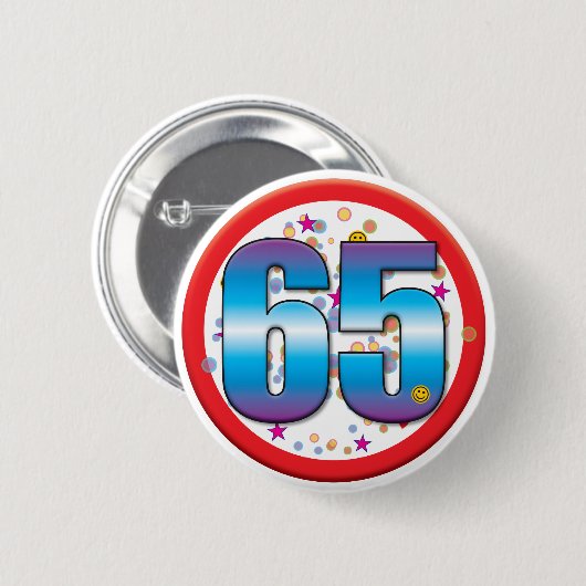 65. Geburtstag v2 Button (Vorne & Hinten)