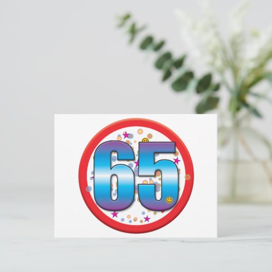 65. Geburtstag v2 Postkarte (Stehend Vorderseite)