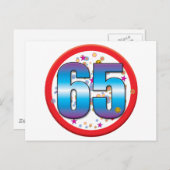 65. Geburtstag v2 Postkarte (Vorne/Hinten)