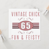 65. Geburtstag Vintag Karte (Vorderseite/Rückseite Beispiel)