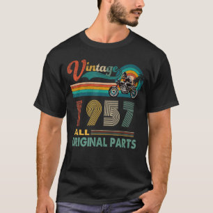 65. Geburtstag Vintag Retro Motorrad Geboren 1957 T-Shirt