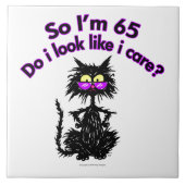 65. Geburtstags-Katze Fliese (Vorderseite)