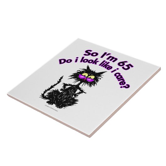 65. Geburtstags-Katze Fliese (Seite)