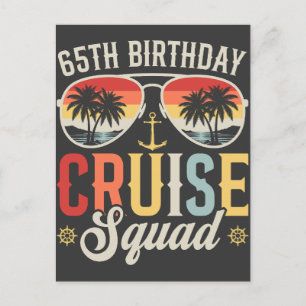 65. Geburtstags-Kreuzfahrt-Squad-Familie Matching Postkarte