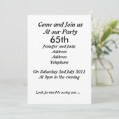 65. Geburtstags-Party Einladung (Stehend Vorderseite)