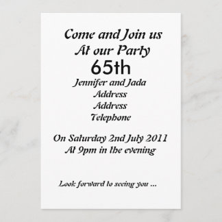 65. Geburtstags-Party Einladung