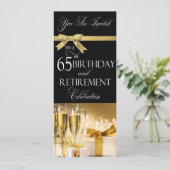 65. Geburtstags-Ruhestands-Kombinations-Einladung Einladung (Stehend Vorderseite)