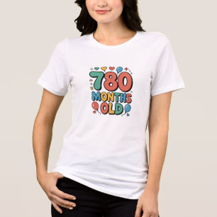 65. Geburtstags-T-Shirt Meilenstein-Feier-Shirt Tri-Blend Shirt