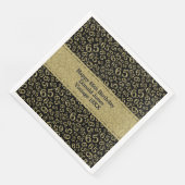 65. Geburtstagsalter Zahlenmuster Schwarz/Gold Serviette (Ecke)