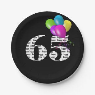 65. Geburtstagsballon Pappteller