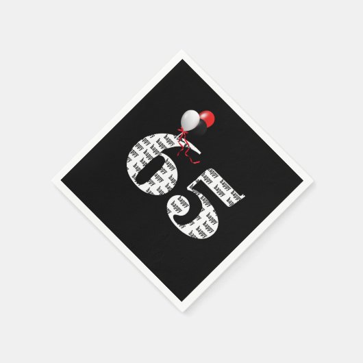 65. Geburtstagsballons Serviette (Ecke)