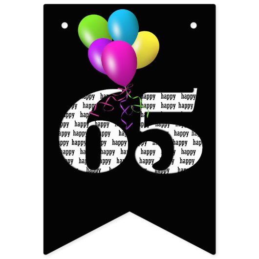 65. Geburtstagsballons Wimpelkette (Zweite Fahne)