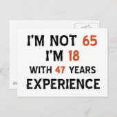 65. Geburtstagsdesigns Postkarte (Vorne/Hinten)