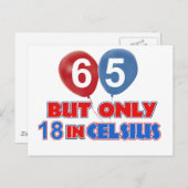 65. Geburtstagsdesigns Postkarte (Vorne/Hinten)