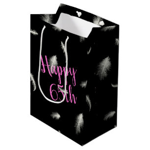 65. GeburtstagsFeathers Mittlere Geschenktasche Geschenktüte