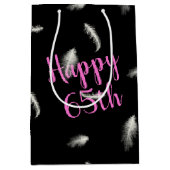 65. GeburtstagsFeathers Mittlere Geschenktasche Mittlere Geschenktüte (Vorderseite)