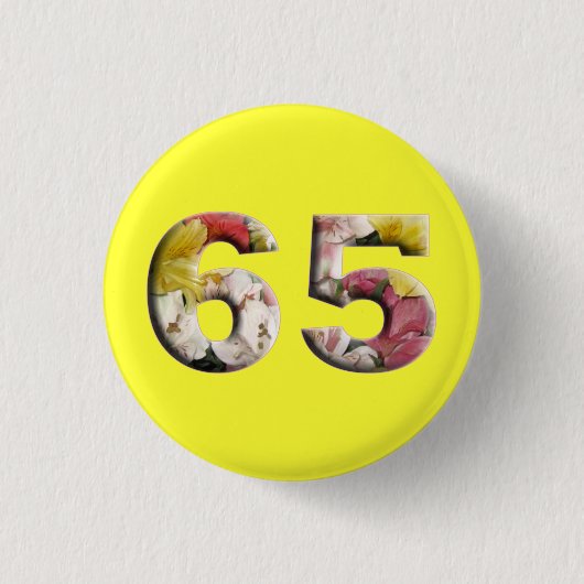 65. Geburtstagsfeier 65 Jahre Meilenstein-Button Button (Vorderseite)