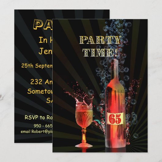 65. Geburtstagsfeier Einladung (Vorne/Hinten)