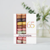 65. Geburtstagsfeier Einladung Macaron (Stehend Vorderseite)