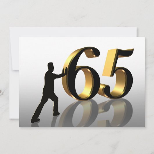 65. Geburtstagsfeier Einladung "Pushing 65" (Vorderseite)