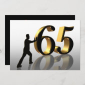 65. Geburtstagsfeier Einladung "Pushing 65" (Vorne/Hinten)