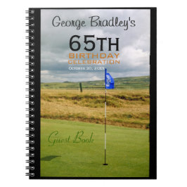 65. Geburtstagsfeier Golf Custom Gästebuch Notizblock
