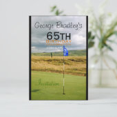 65. Geburtstagsfeier Golf individuell anpassbarer Einladung (Stehend Vorderseite)