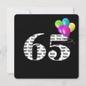 65. Geburtstagsfeier mit Ballon-Bunch Einladung (Vorderseite)