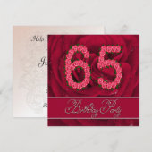 65. Geburtstagsfeier mit Rose Einladung (Vorne/Hinten)