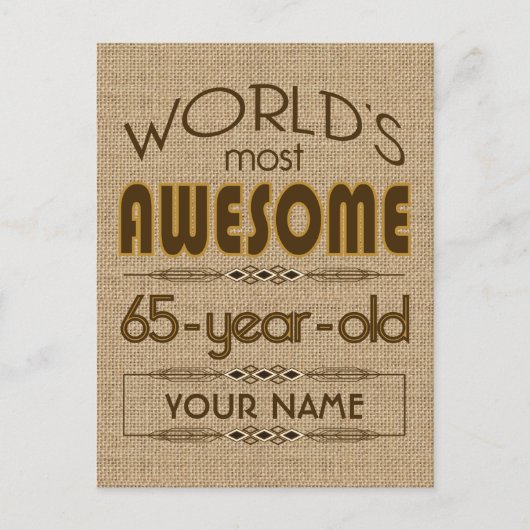 65. Geburtstagsfeier Weltklasse Einladungspostkarte (Vorderseite)